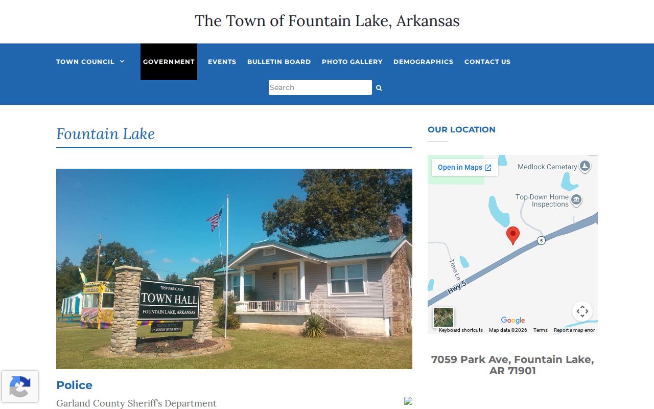 Fountain Lake court docket official town information