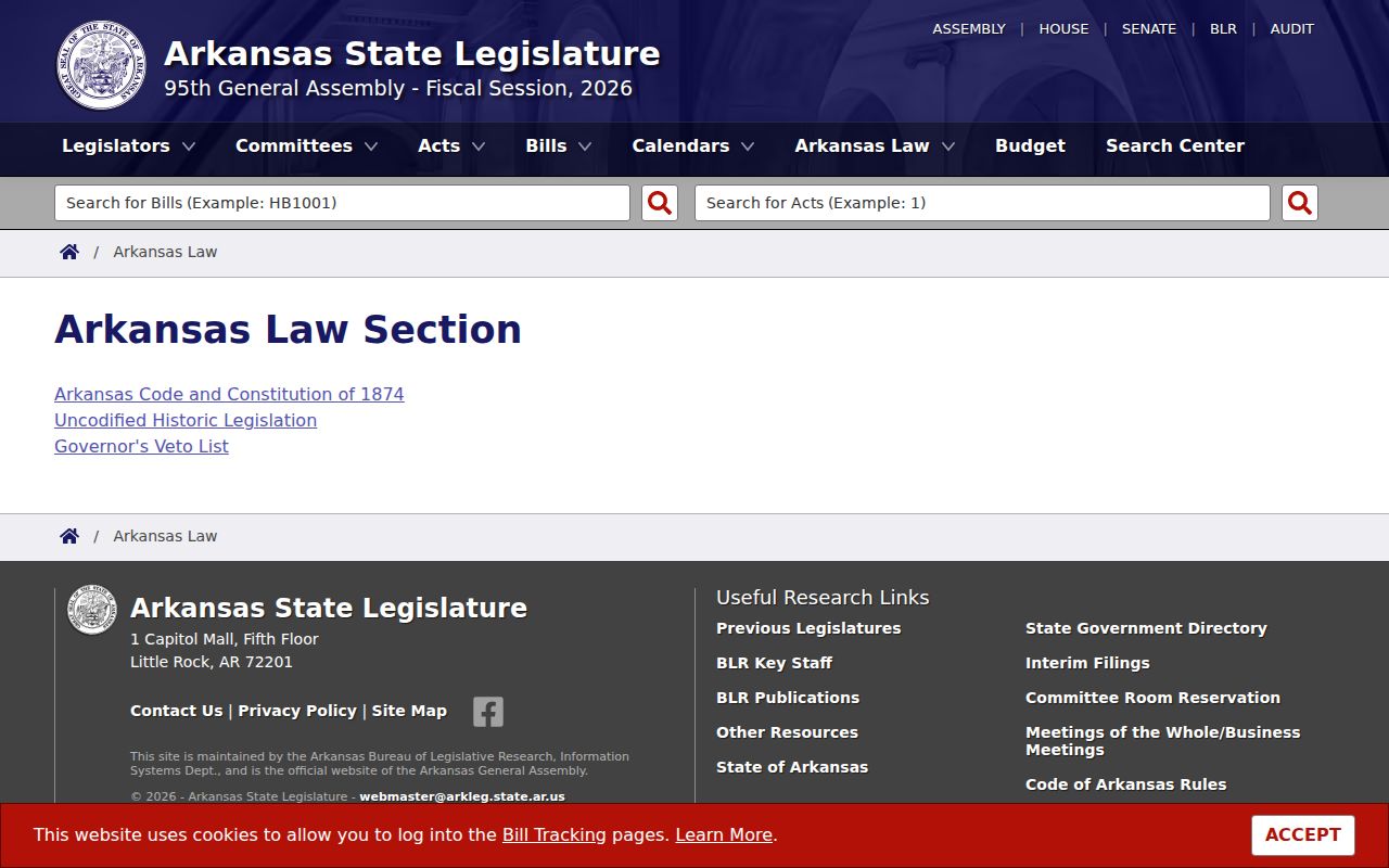Arkansas Code source for Garland County criminal docket law