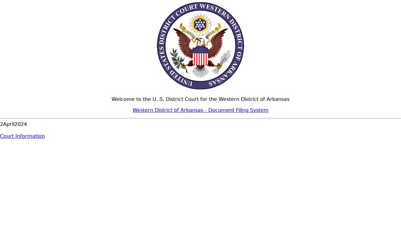 Federal CM ECF source separate from Garland County criminal dockets