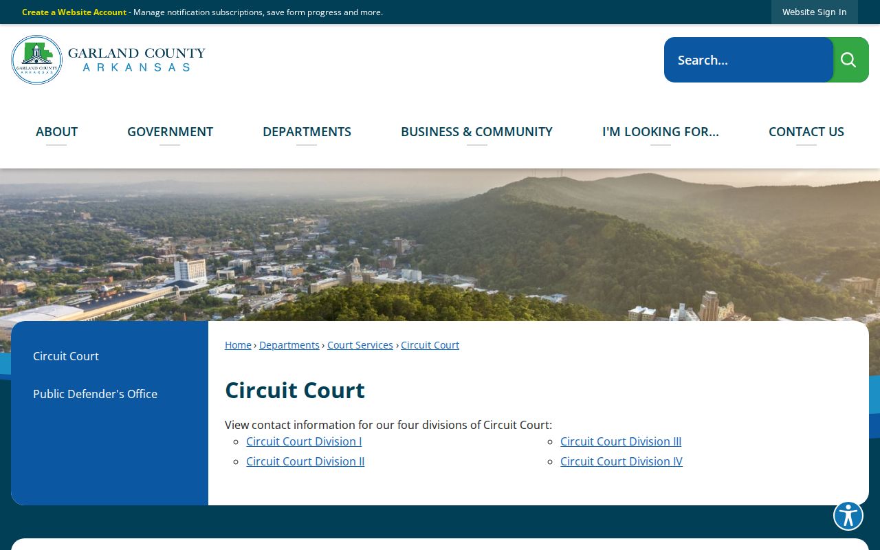 Garland County court docket Circuit Court division page
