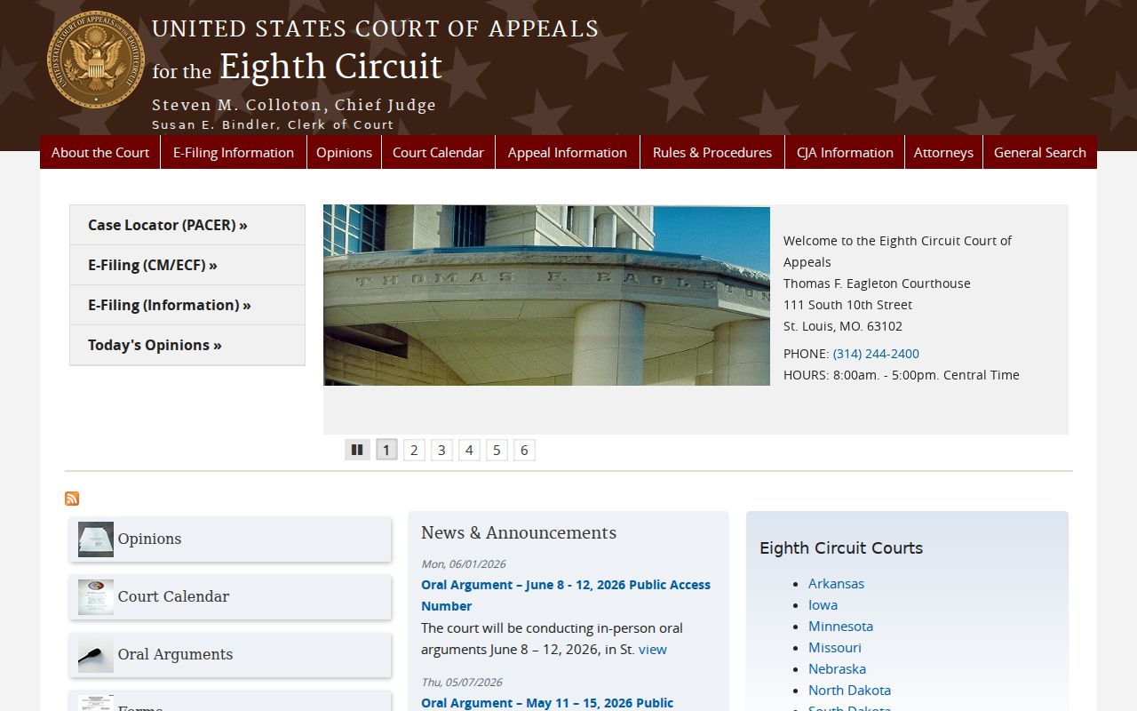 Garland County court docket federal Eighth Circuit source